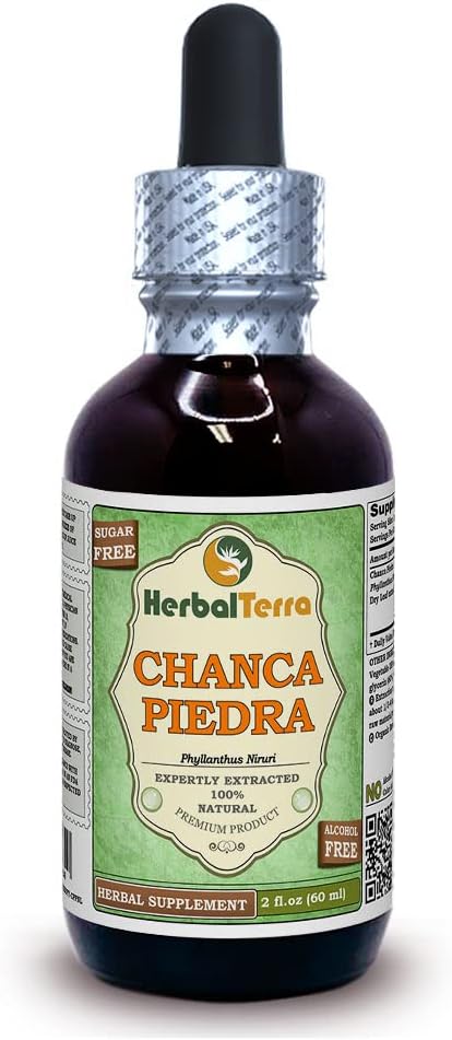 Chanca Piedra (Phyllanthus Niruri) Glycerite, Sifted Leaves Alcohol-FREE Liquid Extract (Brand name: HerbalTerra, Proudly made in USA) 2x2 fl.oz (2x60 ml)