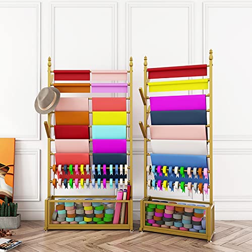 Organizer commerciale per carta da regalo e nastri, espositore da pavimento resistente per negozi di regali e fiori