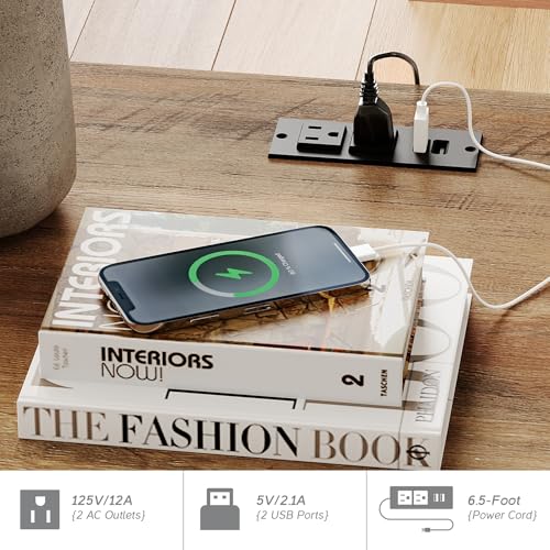 WAMPAT Vanity Desk charging station with USB and AC outlets