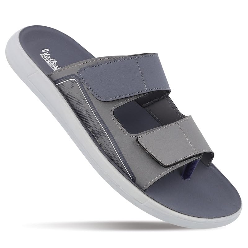 WALKAROO Men's Blue Slip-On Sandals WGR53377 Blue Grey - Image 1