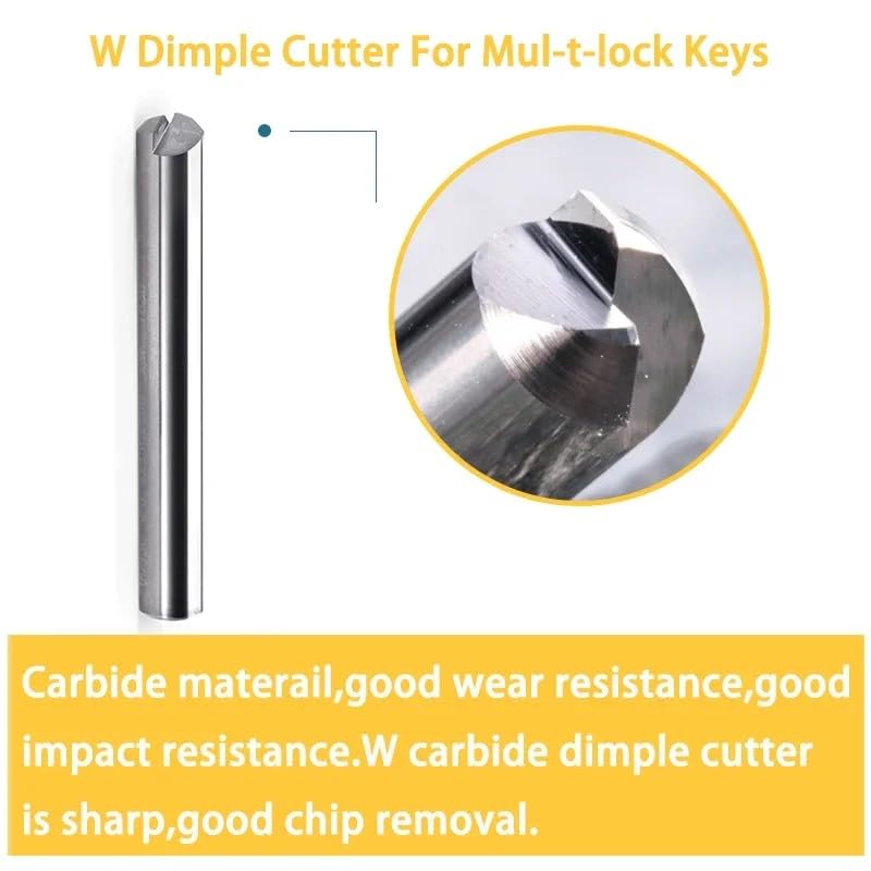 4Pcs Key Milling Cutter in Carbide Key Machine Dimple Keys Drill Bits for MUL-T-L Fit with Manual Key Cutting Machine