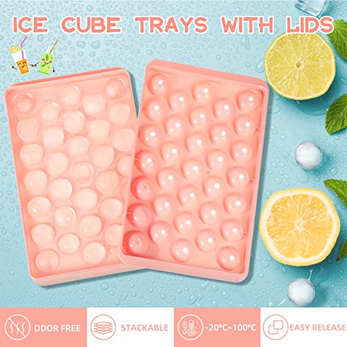 4 Pack Whiskey Ice Cube Tray With Lid Large Whiskey Ice Ball Maker Mold Ice Cube Mold Trays Ice Trays For Freezer Ice Cube Tray Ice Ball Tray And Ice Tong(Blue, Pink, 9.06 X 5.51 X 1.18 Inch) #TOP2