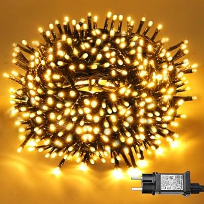 sukaudiz Luces Navidad Exterior 23M 200 LED Luces de Arbol de Navidad con 8 Modos Minutero & Memoria IP44 Impermeable Cadena de Luz para Jardín Balcón Boda Fiesta Interior Exterior