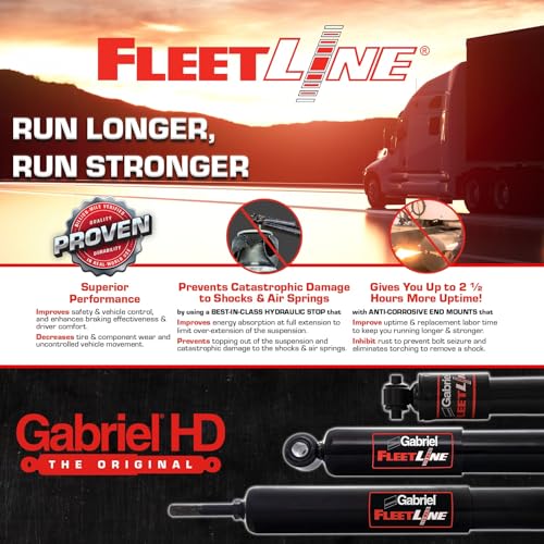 Image of Gabriel 83039 FleetLine HD Truck Cab Shocks Fits 2003-2024 Freightliner M2 112; 03-24 Pierce Mfg. Various Models Fire Rescue Truck; OEM# 18-60767-000, 659080, 814903003483, 1847349000