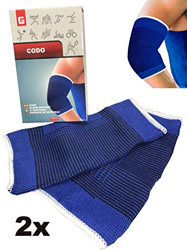 Grupo Fu Codera Elástica 2 Unidades | Codera Deportiva Manga Compresión | Estabilizador y Protector del Codo, Ideal Tenis, Fitness, Culturismo, Baloncesto