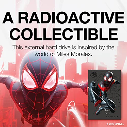 Image of Seagate Miles Morales Special Edition FireCuda External Hard Drive 2TB - USB 3.2 Gen 1, Customizable LED RGB Lighting Red, with 3 Years Rescue Data Recovery Services (STKL2000419)