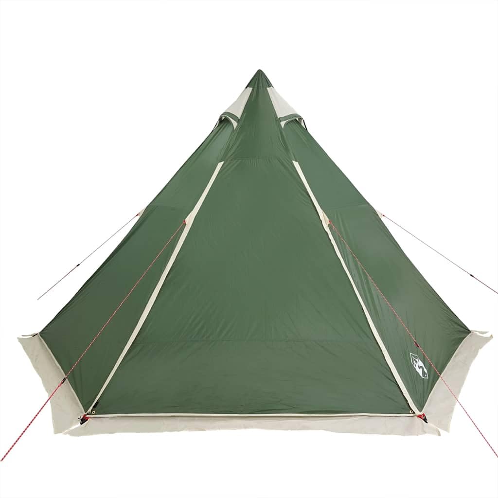 Tipi Familienzelt 6 Personen Grün Wasserdicht Campingzelt mit Regenüberdachung Leicht faltbar für Outdoor Abenteuer Festival Wohnwagen