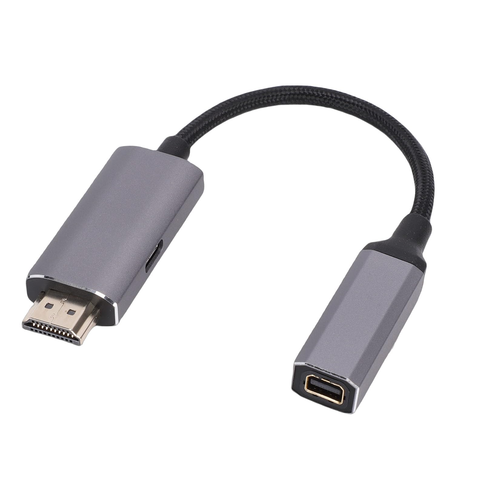 banapoy Cable HD a Mini DisplayPort, Aleación de Aluminio 1080P 60 Hz Cable Adaptador Activo Unidireccional con de Alimentación USB para Consola de Juegos PC Portátil