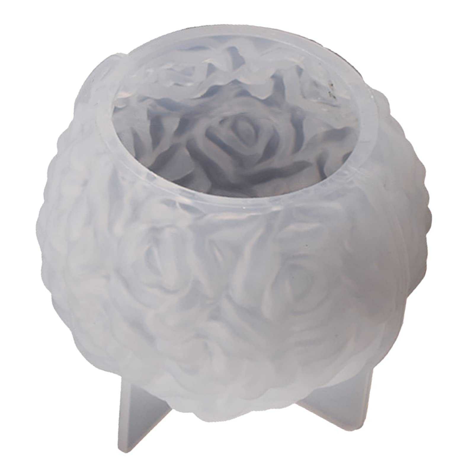 Grande stampo in silicone per fiori a forma di palla di rosa, stampo per cera profumata, realizzato a mano, in resina, sapone