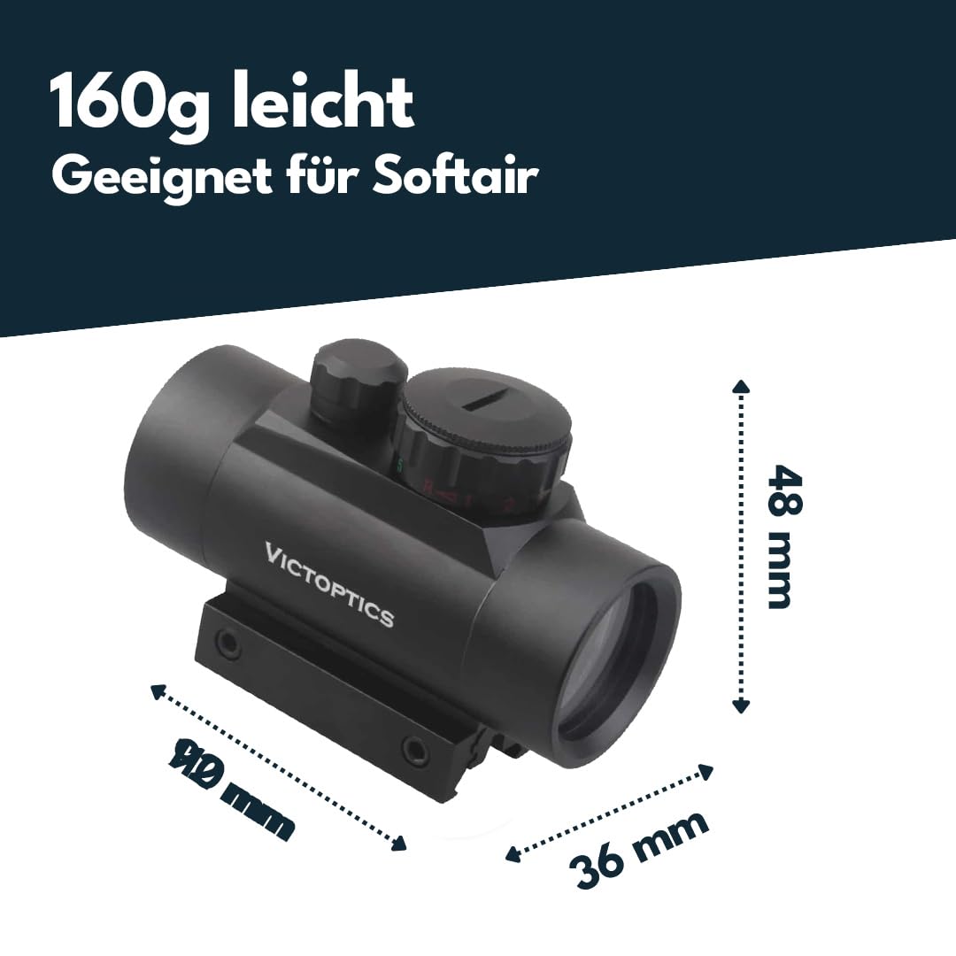 Vector Optics Victoptics RDSL05 T1 1x35 Rotpunkt Visier für Sport, Airsoft und Jagd, Luftgewehr, Ziel-Visier, Reflex-Visier, Red-Dot zum zielen