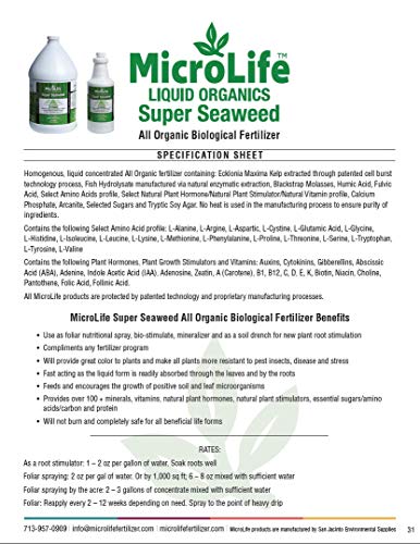 MicroLife Super Seaweed Concentrado Líquido Orgánico 1 Qt miniatura 3