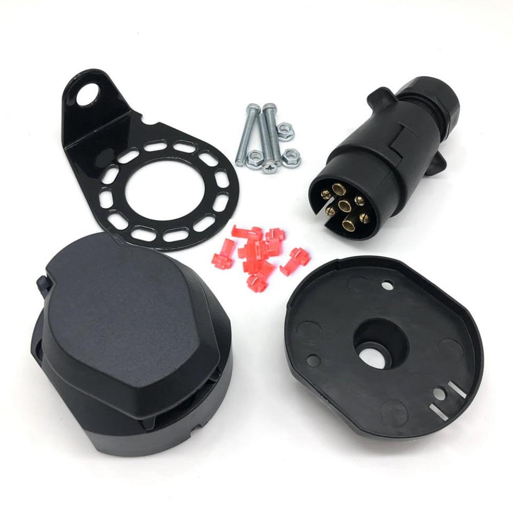 Kit de Conector de Remolque de 12v 7 Pin Capacidades de Alambre de Cable de Soporte Compatible con los Kits de Junta de Remolque para automóviles y Botes