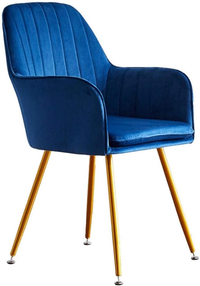 Chaise de salle à manger velours bleu foncé pieds métal confort