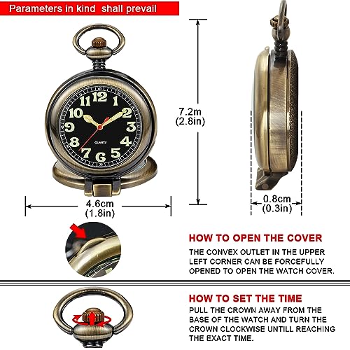 Image of Tiong Smooth Pocket Watch,Personalized Pocket Watch,Customized Watches for Men,Engraved Pocket Watches for Father's Day with Chain