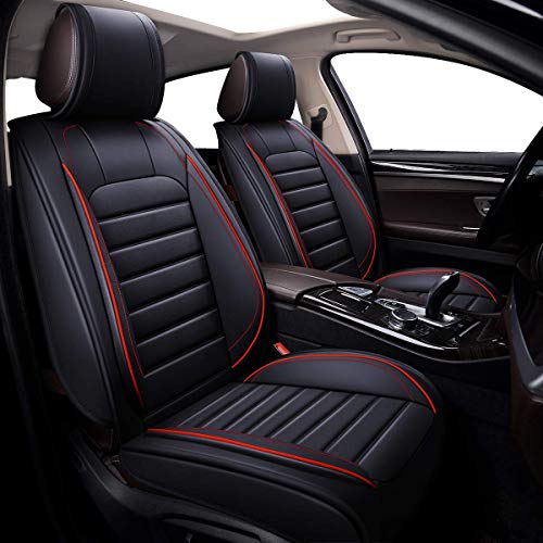 Oasis Auto Car Seat Covers Accessories Full Set Premium Nappa Leather Cushion Protector Universal Fit For Most Cars Suv Pick-Up Truck, Automotive Vehicle Auto Interior Décor (Os-012 Black) #TOP2
