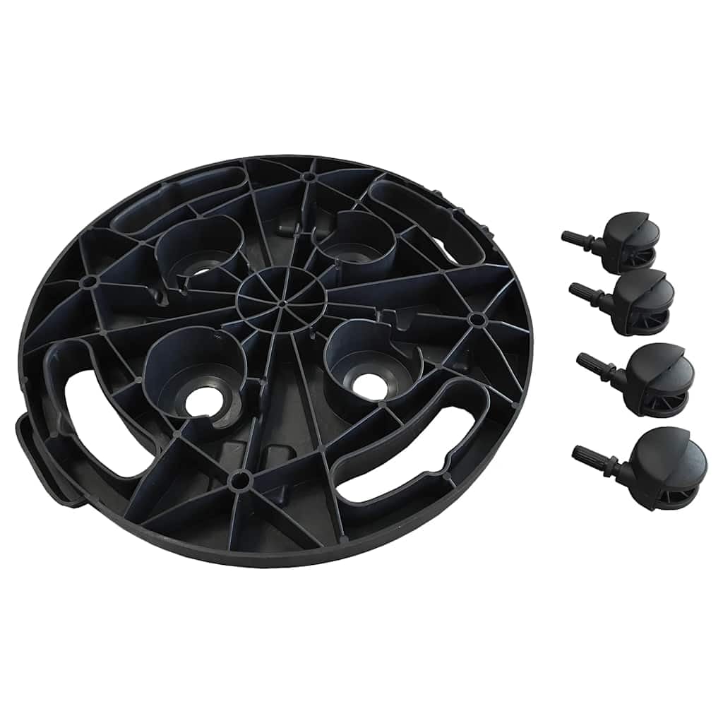 Pflanzenroller 2er Set, 30 cm Durchmesser, Schwarz, 170 kg Tragkraft, aus robustem PP für Gartenarbeit, Pflanzen und Töpfe, ideal für Innen- & Außenbereich