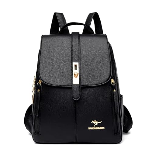 Mochila feminino de couro (PRETO)