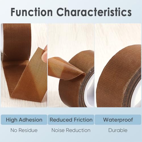 Image of CRASPIRE Low Friction Tape Brown Duct Tape 32.8ft x 1 inch Fibre High Temperature Waterproof Wearproof Self Adhesive Surface Protection Slip Repair Tapes for Seal Machine Wood Drawer Cabinet Furniture