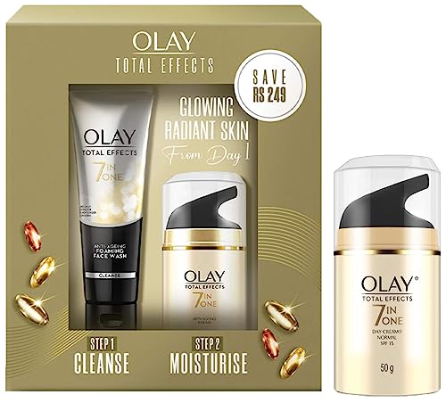 Image of Olay Total Effect Day Cream (Spf 15), 50g & Cleanser Pack For Anti Ageing, 100g & Olay Total Effects Day Cream With Vitamin B5, Niacinamide, Green Tea, Spf 15, 50 Gm