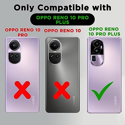 Image of Pikkme Oppo Reno 10 Pro Plus 5G Flip Cover Leather Finish | Inside TPU with Card Pockets | Wallet Stand and Shock Proof | Complete Protection Button Flip Case (Black)