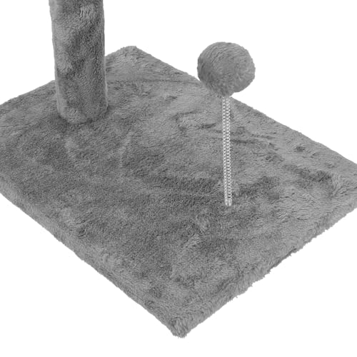 Rascador vertical grande para gatos con cama acogedora gris miniatura 6