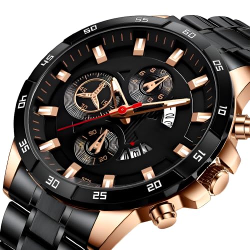 Image of KITCONE Multicolour Dial Analogue Men's Wrist Watch with Date Calendar, Metal Case and Strap Chronographs is Decorative Non Functional - MZ1