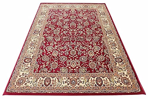 Image of New Kashmiri Persian Design Traditional Silk Touch Extra Look Carpet for Living Room, Bedroom & Hall Size 6 x 9 Feet (Color-Multi)