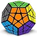 JQGO Megaminx Cubo Magico Speed Cube, 3x3x3 Pentagonale Speed Puzzle Cube Dodecahedron Cubo Magico Puzzle Giocattolo con PVC Adesivo per Bambini e Adulti, Nero