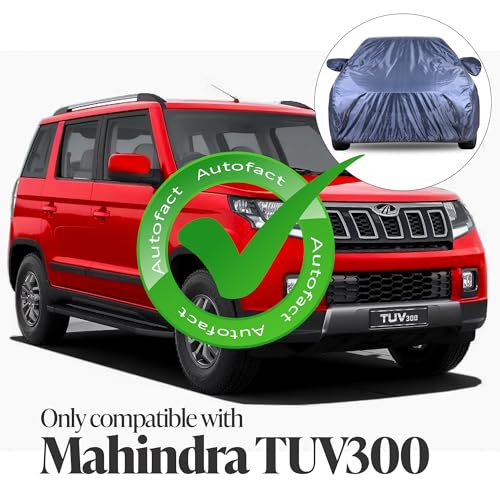 Image of Autofact Premium Car Cover for TUV 300 | All Weather Water-Resistant Full Body Car Cover | Light-Weight Triple-Stitched Outdoor Shield with UV Protection, Dustproof & Heat-Resistant