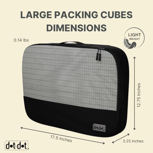 Image of Large Packing Cubes for Travel - 5pc Packing Cubes for Suitcases - Lightweight Luggage Organizer Bags (Non-Compression)