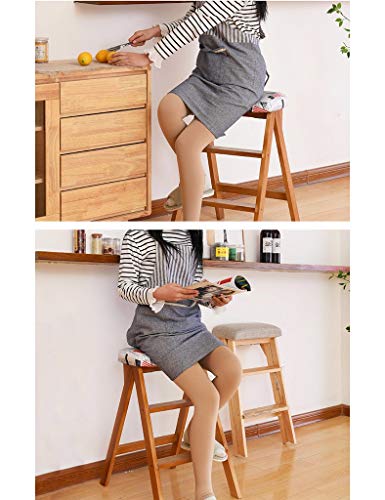 Taburete escalera de cocina plegable con banco de madera portátil 7