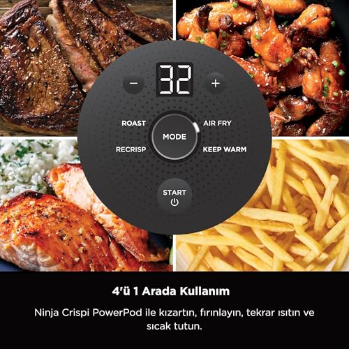 Image of Ninja CRISPi Portable Oil-Free Fryer, 3.8L, 4-in-1: Oil-free Frying, Roasting, Keep Warm, Stirring, Compact Design, 2 Containers with Lids, 1700W, Sage FN101EUSG