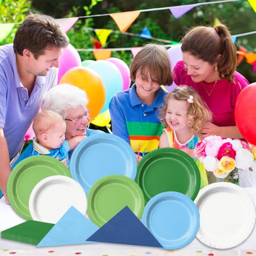 Image of CMUSKO Golf Party Decorations - 60Pcs Blue Green Plates & Napkins Set Hole in One Golf Themed Tableware for Birthday,Baby Shower (Pack of 3)