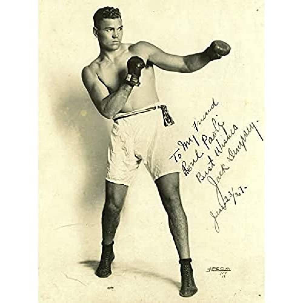 Boxer Mauler Jack Dempsey Autographed Studio Photo Unframed Wall Art Print Poster Home Decor Premium