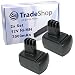 Produktbild Trade-Shop 2x Ersatz für Premium Ni-MH Akku Metabo BS12 Plus, BSZ 12, BSZ 12 Impuls, BSZ12m Impuls, BZ12SP, Schlagbohrer SSP12, Universallampe ULA 96-18 / 12V 3000mAh 36Wh