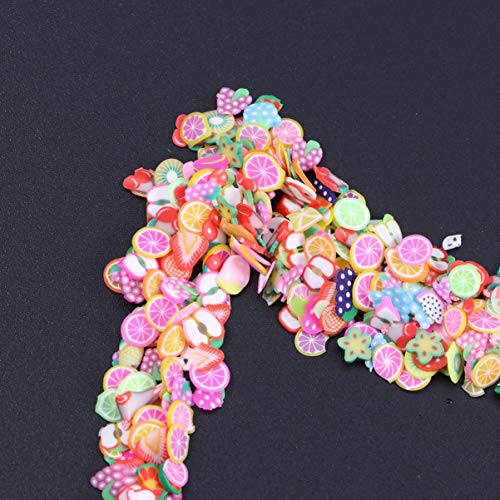 PIXNOR 300Pcs Frutas Nail Art Slice 3D Frutas Padrão Unhas Fatias Mini Coloridas Unhas para Nail Art