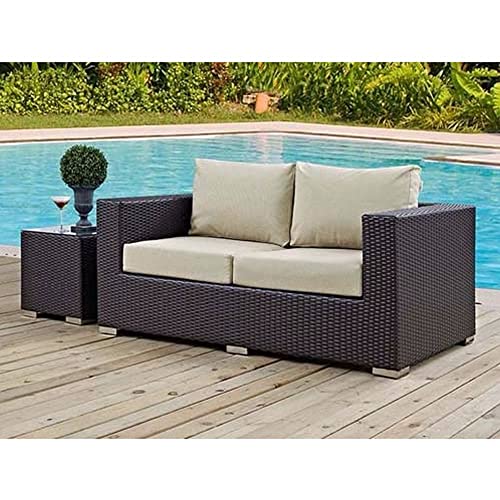 Sofá de jardim sacada varanda área externa sofá de fibra junco sintético