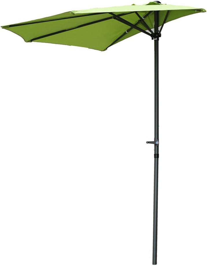 International Caravan Furniture Piece 9-Foot Half Round Wall Hugger Umbrella