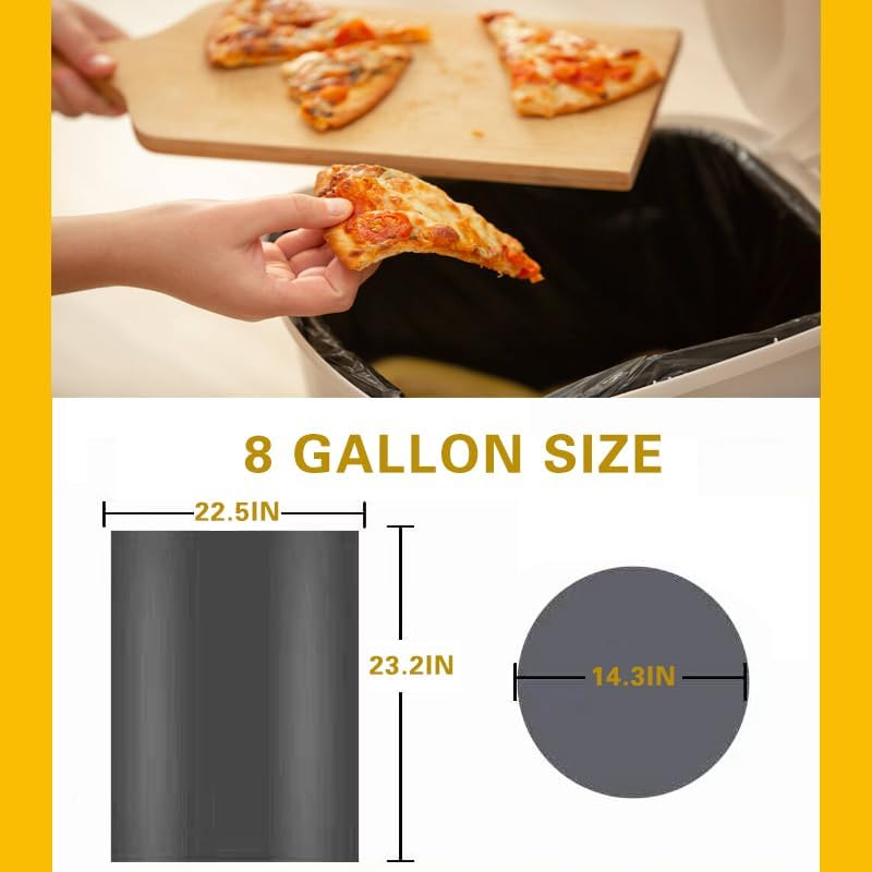 Miniatura 6 de Bolsa de basura de 7 a 8 galones, bolsas de basura medianas, bolsas de basura negras de 30 litros, 100 unidades