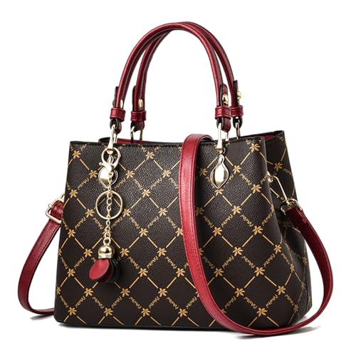 Borsa a Mano a Tracolla Squisito Ciondolo Borsetta Foglia di Acero Borse a Spalla Manico C donna elegante pelle sintetica rosso