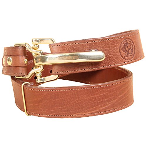 Col. Littleton Menâs Genuine American Bison Adjustable Belt with Cinch Buckle, X-Large