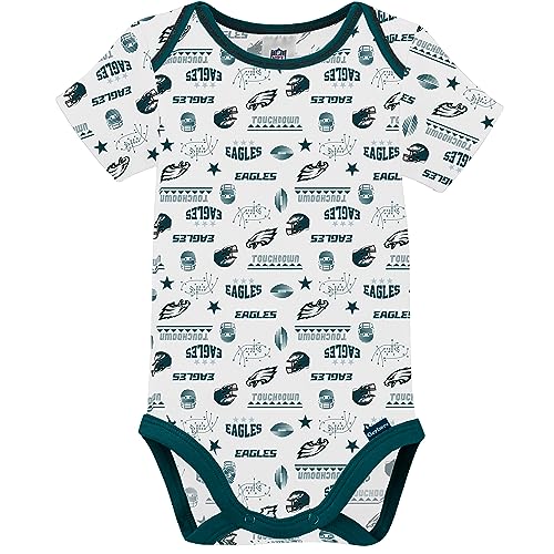 Gerber Unisex Baby Baby Boys NFL 3 Pack Short Sleeve Onesie Bodysuit, Team Color, 3-6 Months
