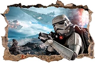 LightningSigns 3D Hole in Wall Star Wars Storm Trooper Home Decor Wall Art Sticker Decal Print SW2 (Large)