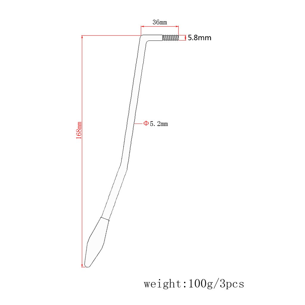 Alnicov 3 szt. Whammy Bar Thread Pojedyncze ramię Tremolo z nasadką (6 mm)
