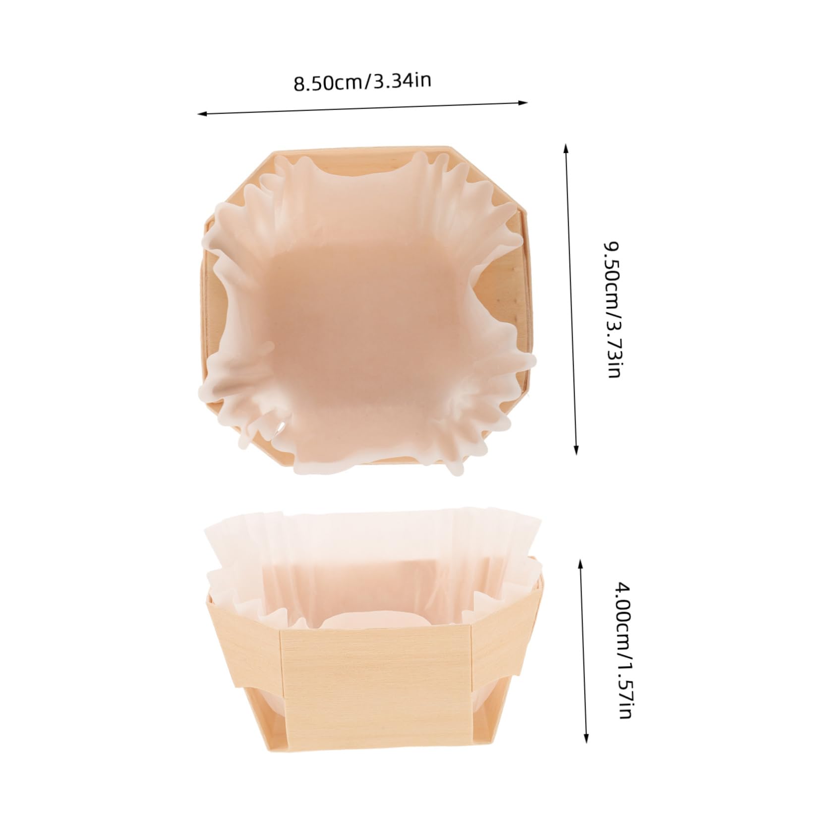 Ciieeo 1set Wooden Bread Box with Baking Pans Parchment Paper Loaf Pans for Muffins Cakes Sturdy and Paper Materials for Easy Baking and Storage