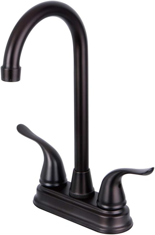 Kingston Brass KB2498YL Yosemite Two Handle 4 Inch Centerset Bar Faucet, 4-3/4 inch in Spout Reach, Brushed Nickel