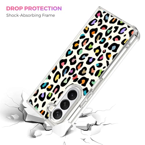 GlamCase for Samsung Galaxy Z Fold 5 5G, Samsung Z Fold 5 Clear Case - Leopard Skin Multicolor Pattern Printed Crystal Clear Shockproof Protective Designer Back Clear Case for Galaxy Fold 5 by GlamCase - Used condition - Image 8