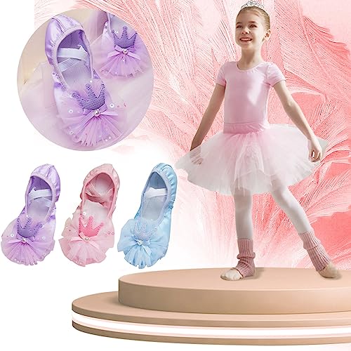 Ballet Shoes for Girls, Toddler Kids Satin Dance Practice Slippers Split Soft Princess Dress Shoes for Little Girls4