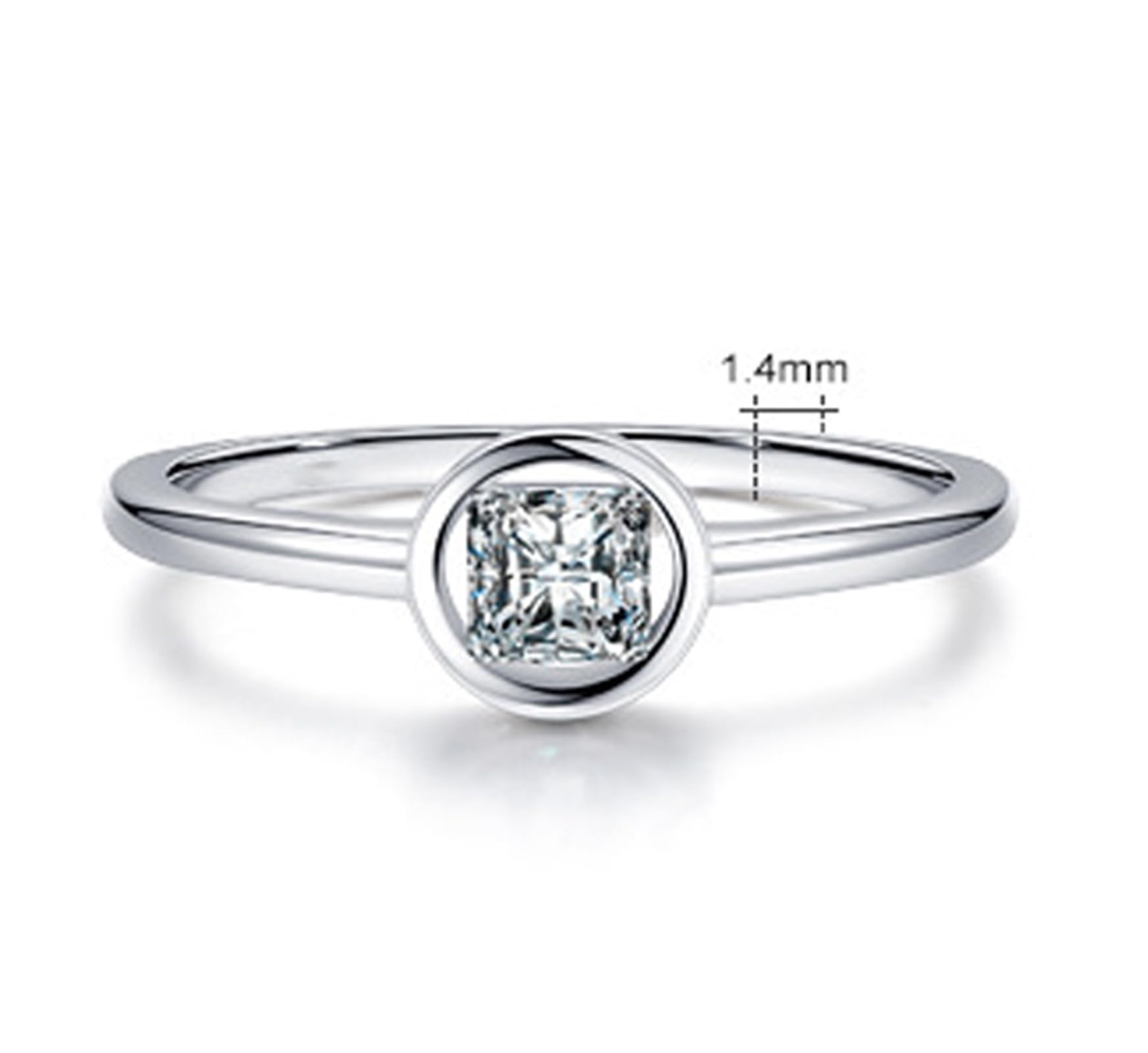 Circle Best pierścionek zaręczynowy dla kobiet z diamentem, pierścionki jubileuszowe dla kobiet, platyna, PT950 i 9K/14K/18K białe złoto, rozmiar H 1/2-V 1/2