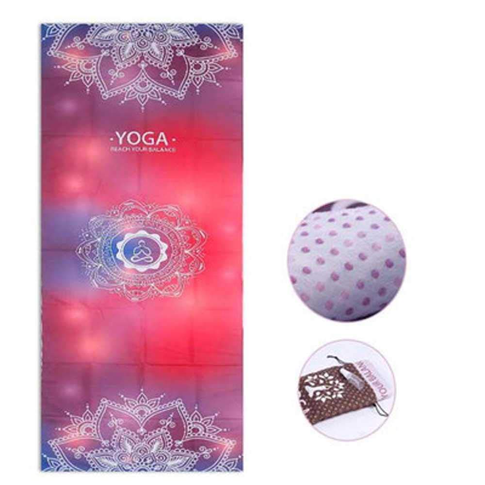 MATAIYANG Printed Yoga Mat Towel Microfiber AbsorbSweat Yoga Towel Silica Gel Non-slip Goodgrip 183 * 65cm Yoga Mat Cover